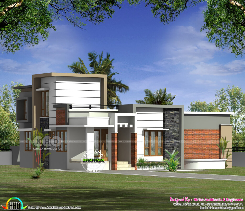 1100 Square Feet 2 Bedroom Flat Roof House Kerala Home Design And  - 1100 Sq Ft 2 Bedroom 2 Story House Plans