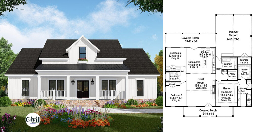1800 Sq Ft Brilliant Single Floor House With 3 Beds Engineering  - One Story House Plans 1800 To 2000 Sq Ft