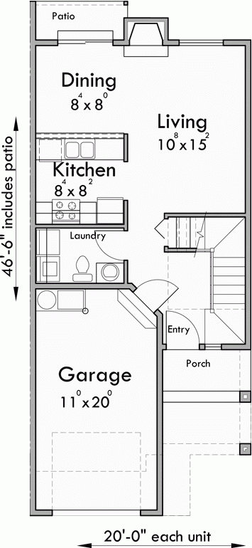 2 Story Townhouse Plan By Bruinier Associates - 2 Story Townhouse House Plans