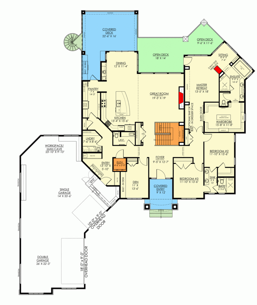 3200 Square Foot Craftsman Home Plan With Lower Level Expansion  - 3200 Sq Ft House Plans 2 Story