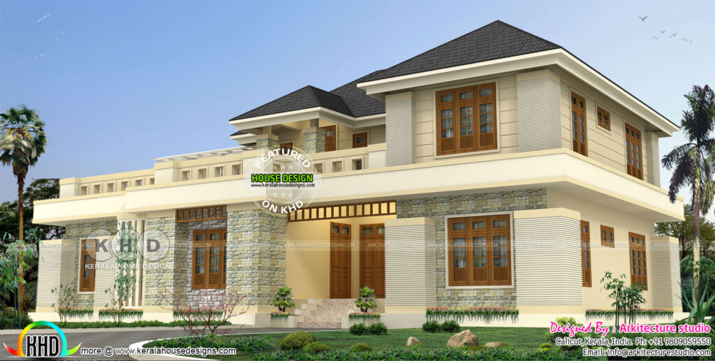 3500 Square Feet 4 Bedroom Modern House Plan Kerala Home Design And  - Two Story 3500 Sq Ft House Plans
