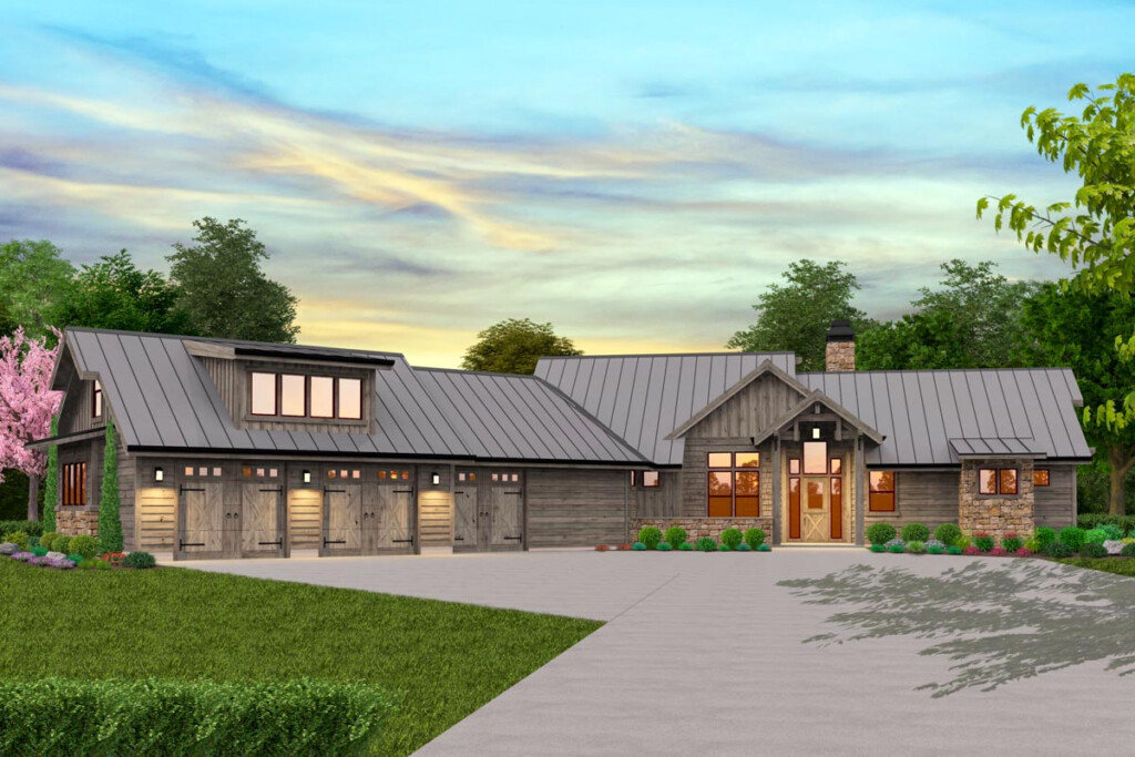 3500 Square Foot Rustic Mountain Ranch House Plan With Apartment Above  - Two Story 3500 Sq Ft House Plans