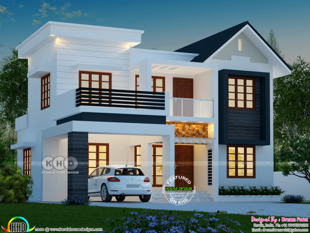4 BHK 1763 Square Feet Modern House Plan Kerala Home Design And Floor  - 4 Bedroom Two Story House Plans Kerala
