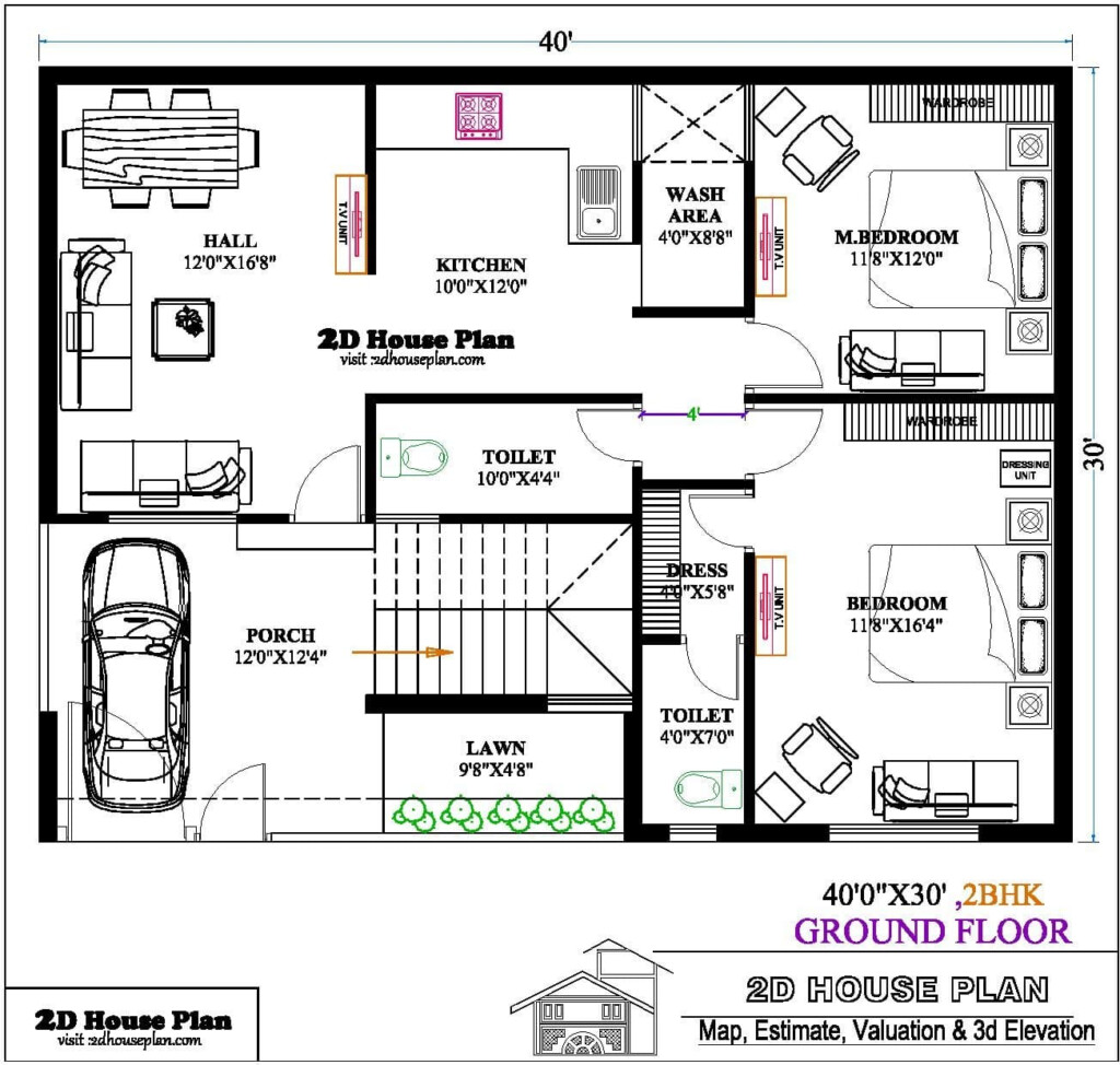 40 30 House Plan Best 40 Feet By 30 Feet House Plans 2bhk - 40X30 2 Story House Plans