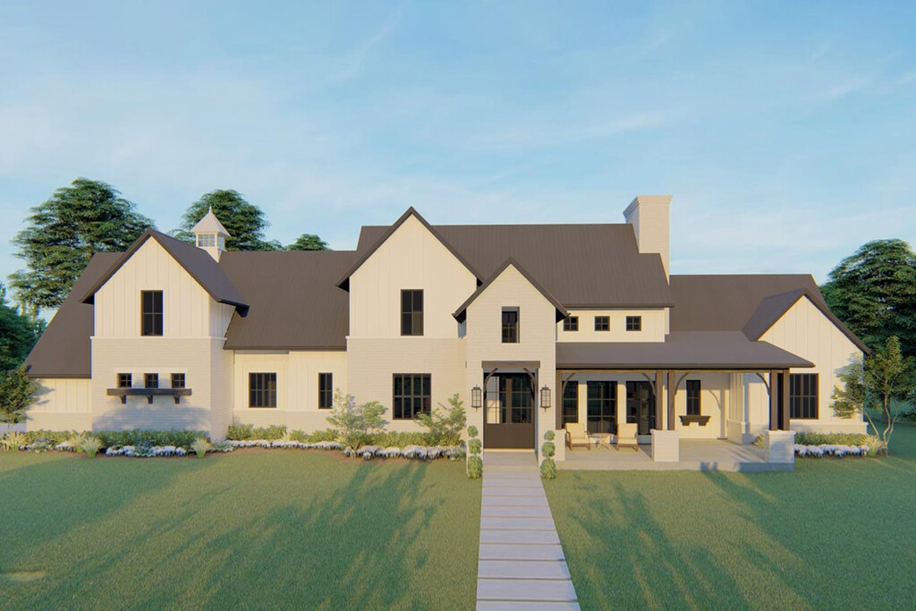 4500 Square Foot Contemporary Texas Style Farmhouse Plan With 4 Beds  - 4500 Sq Ft House Plans 1 Story