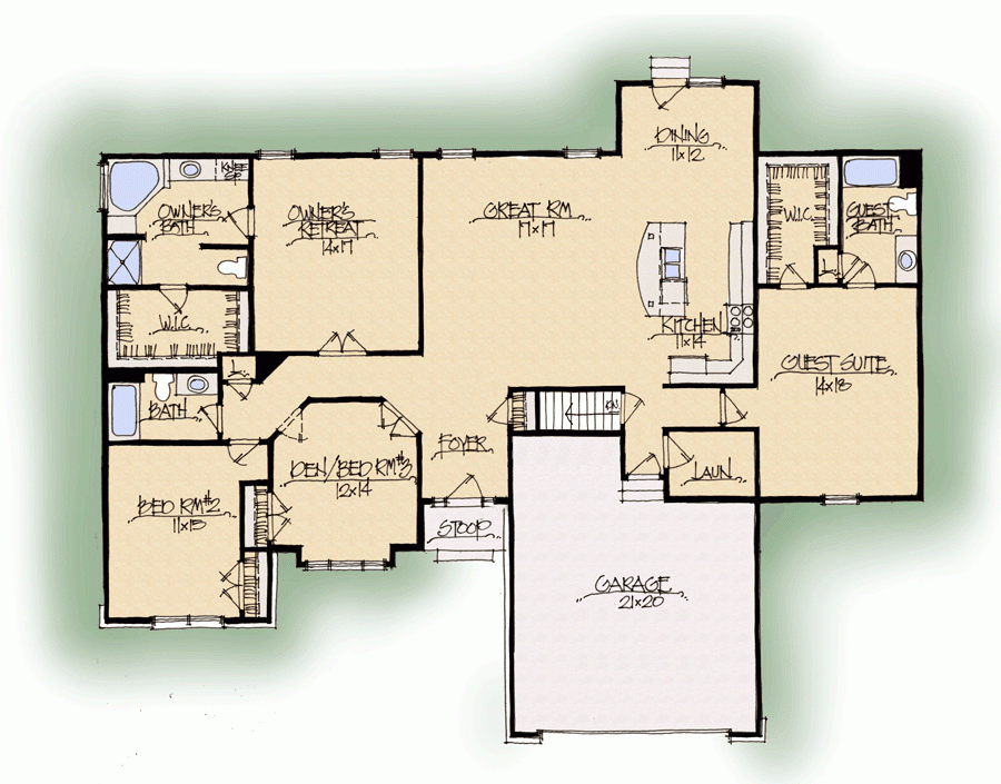 51 Beautiful Dual Master Open Concept House Plan With Many New Styles - Single Story Dual Master House Plans