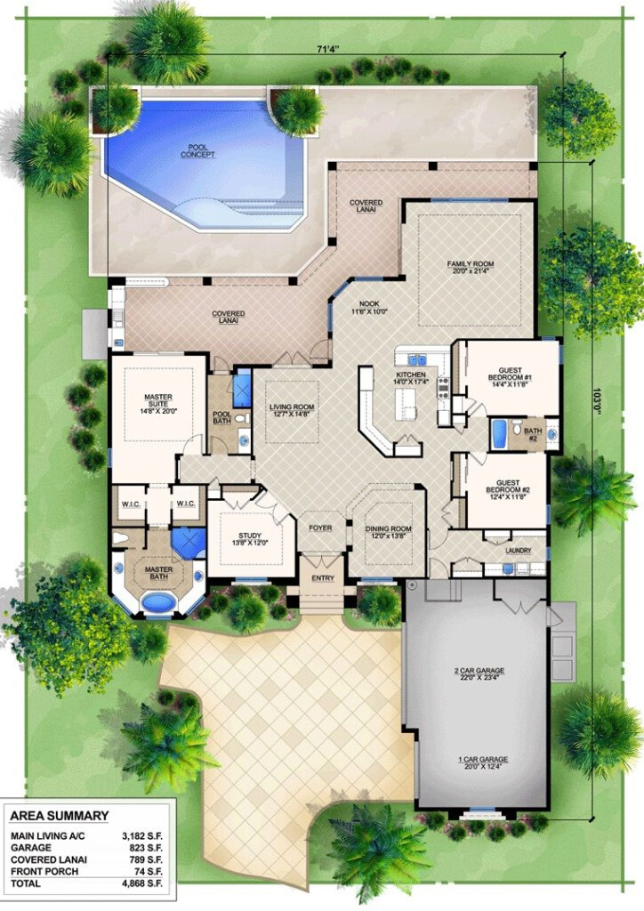 51 Single Floor House Plans With Indoor Pool - One Story House Plans With Indoor Pool