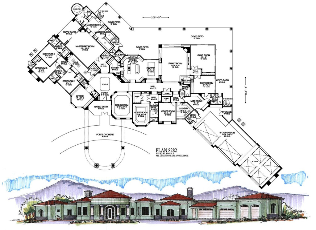 6000 Sqft Single Story Mansion Floor Plans Basement House Plans One  - 6000 Sq Ft House Plans Single Story