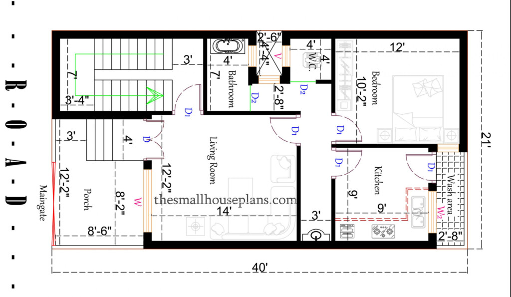 800 Square Feet House Plan 20 40 One Bedroom House Plan The Small  - 800 Square Foot House Plans One Story