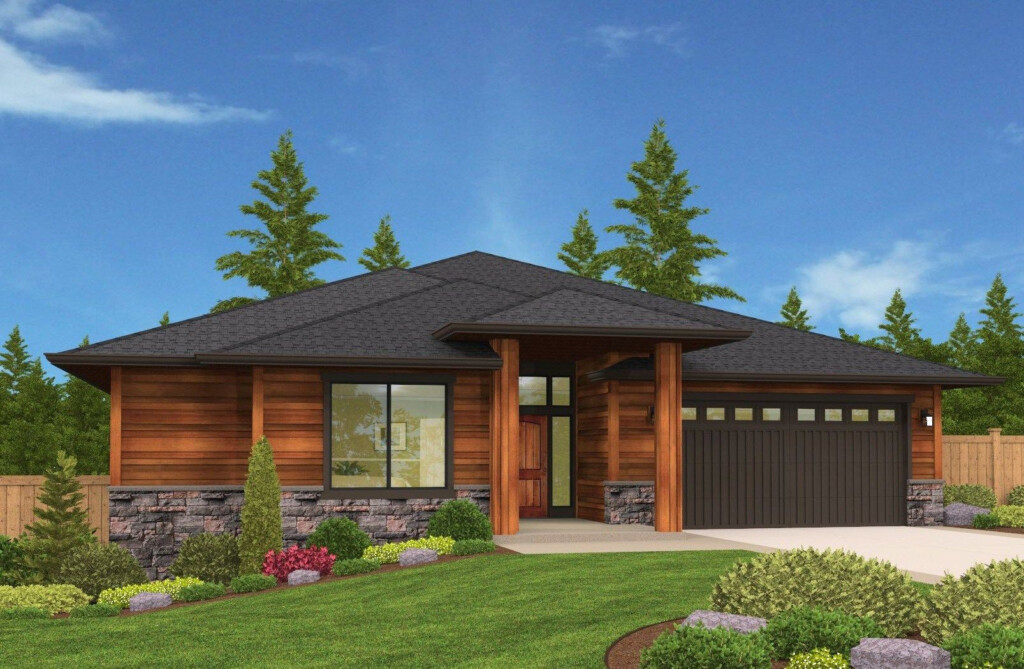 A Really Well Designed Empty Nester One Story Prairie Style Houses  - 2 Bedroom One Story House Plans For Empty Nesters