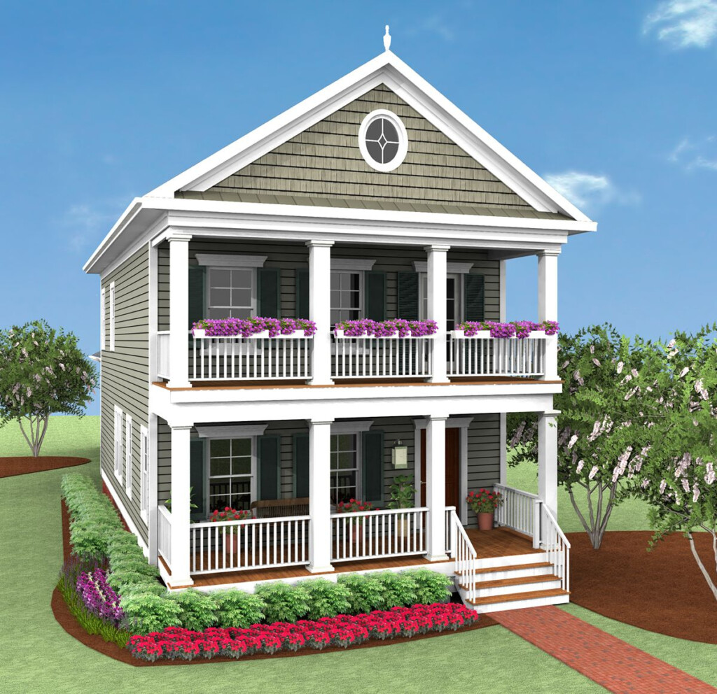 Chatham Legacy Covell Communities Porch House Plans House With  - Beach Cabin House Plans With Second Story View