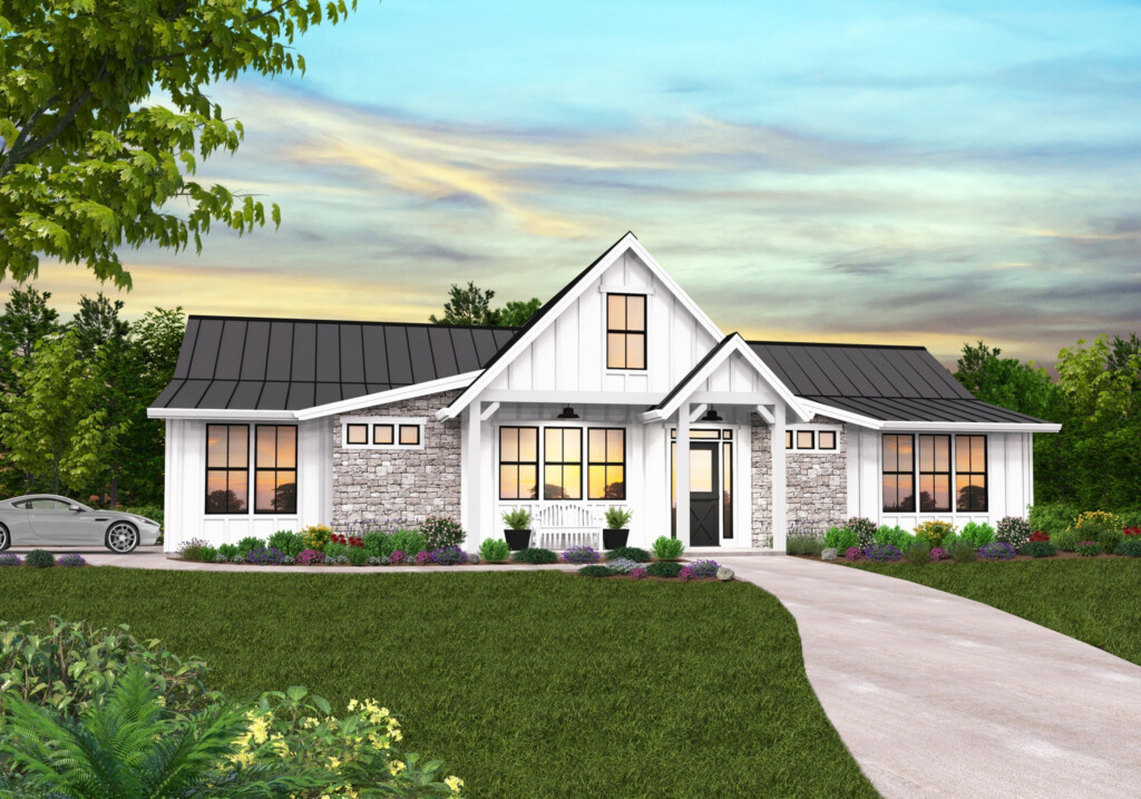 Cuthbert Modern Farmhouse Plan One Story Farmhouse Designs - One Story House Plans Farmhouse