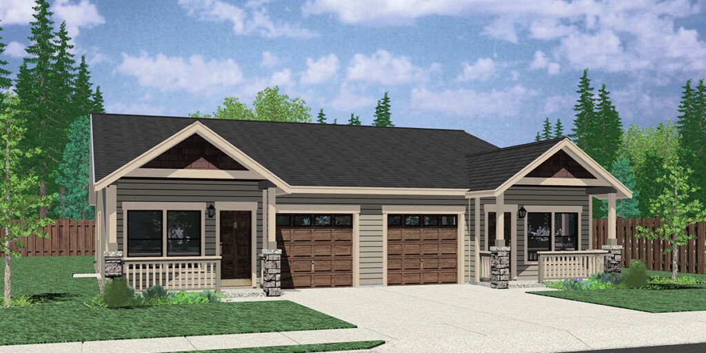 Duplex House Plans One Level Duplex House Plans D 529 - Duplex House Plans Single Story