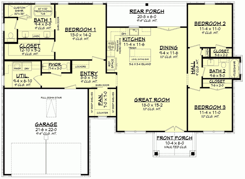 Farmhouse Ranch House Plans An Overview House Plans - 1 1 2 Story Ranch Style House Plans