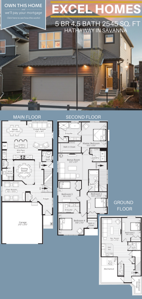 Hathaway 2 Story Floor Plan With Basement 5 Bedroom 4 5 Bathroom  - 2 Story With Basement House Plans