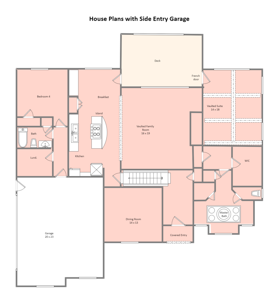 House Plans With Side Entry Garage EdrawMax EdrawMax Templates - 1.5 Story House Plans With Side Entry Garage