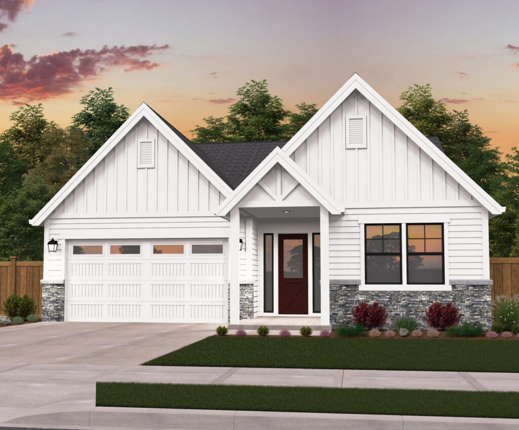 Midwest House Plan One Story Farmhouse Home Design - One Story House Plans Farmhouse