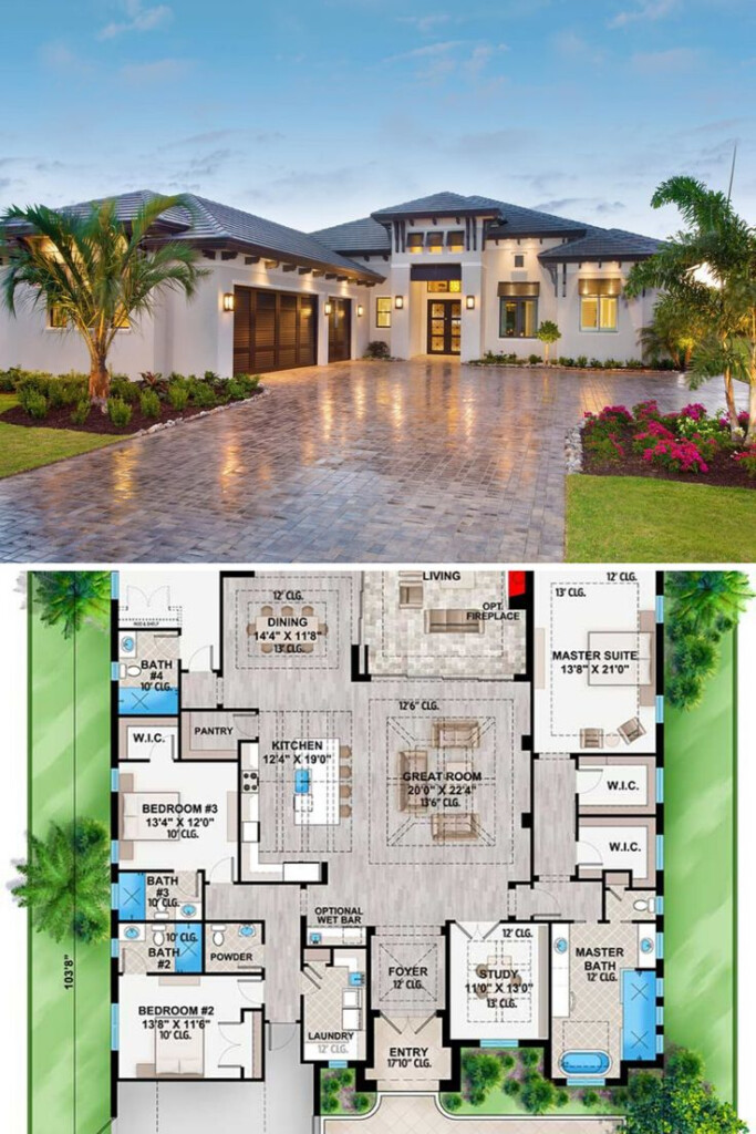 Modern House Floor Plans Single Story - Single Story House Plans With Pictures
