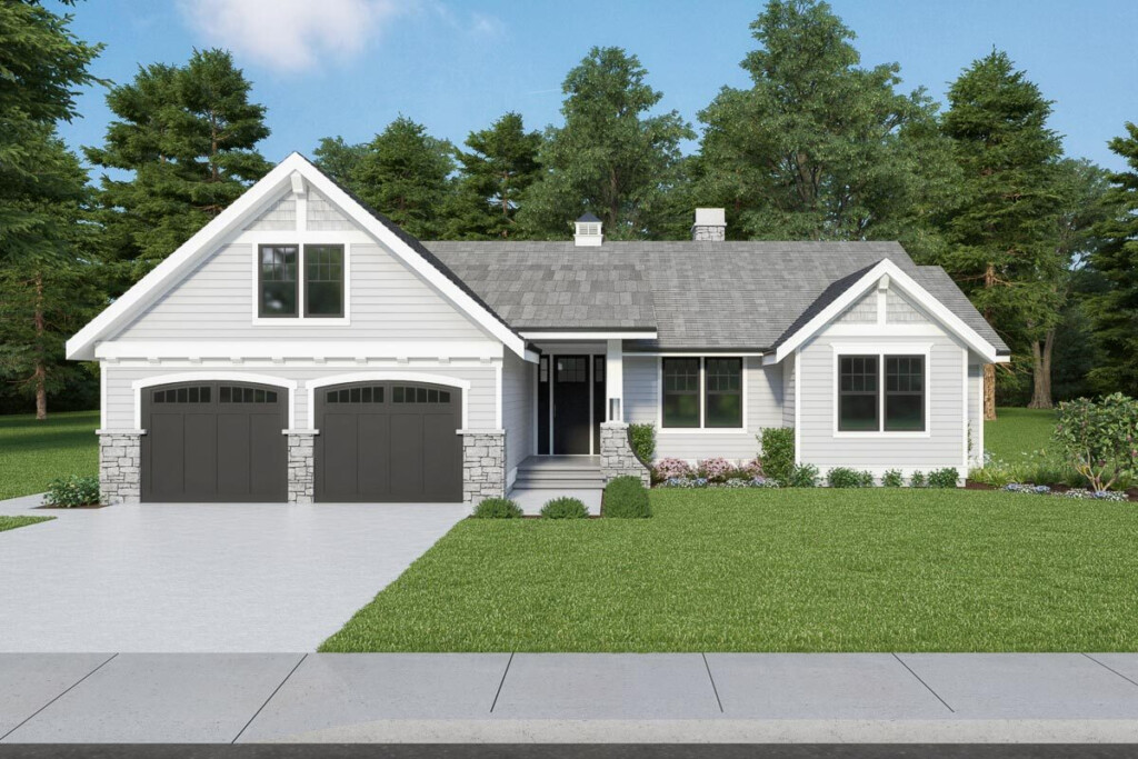 New American House Plan With Bonus Room Over Garage 280112JWD  - 1.5 Story House Plans With Bonus Room Over Garage