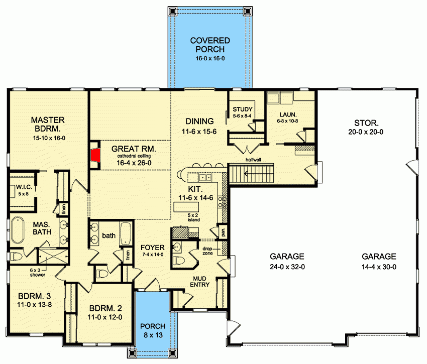 One Story Craftsman House Plan With 3 Car Garage 790040GLV  - One Story House Plans With Garage In Front