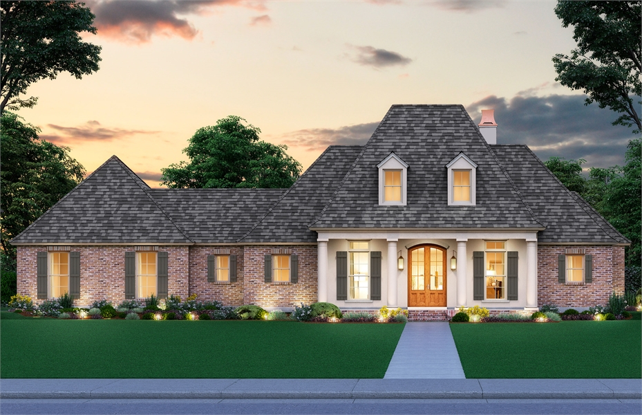 One Story Southern Acadian Style House Plan 3327 Monroe 3327 - Acadian Style House Plans 1 Story