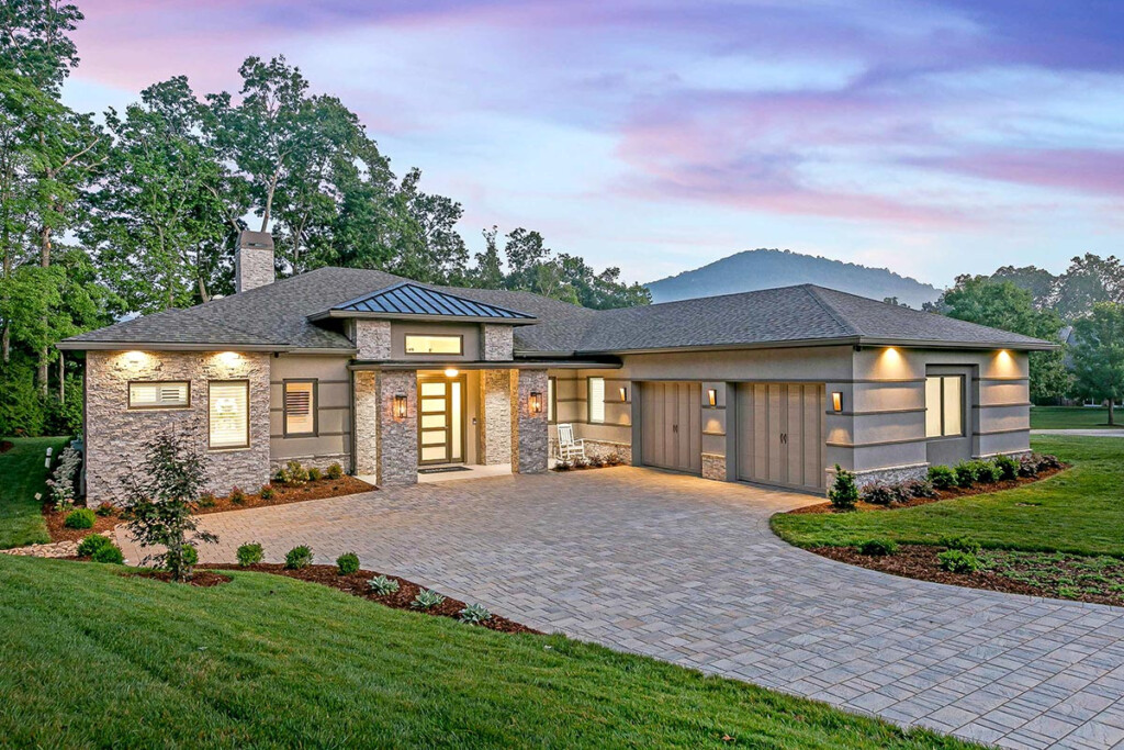 One Story Transitional Home Plan With Low Pitched Hip Roofs 3114 Sq  - One-Story House Plans