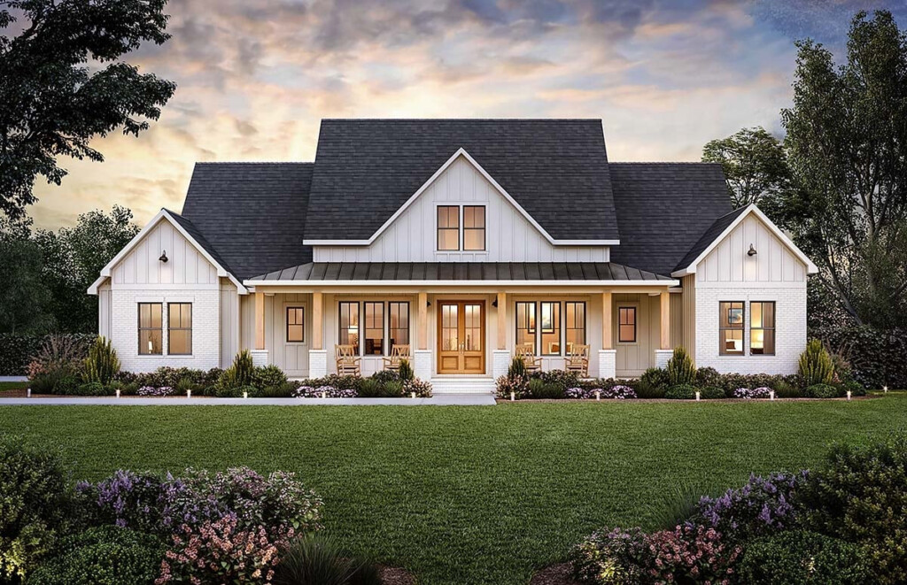 Plan 41471 Modern Farmhouse Plan With Big Pantry - One Story Farmhouse Style House Plans