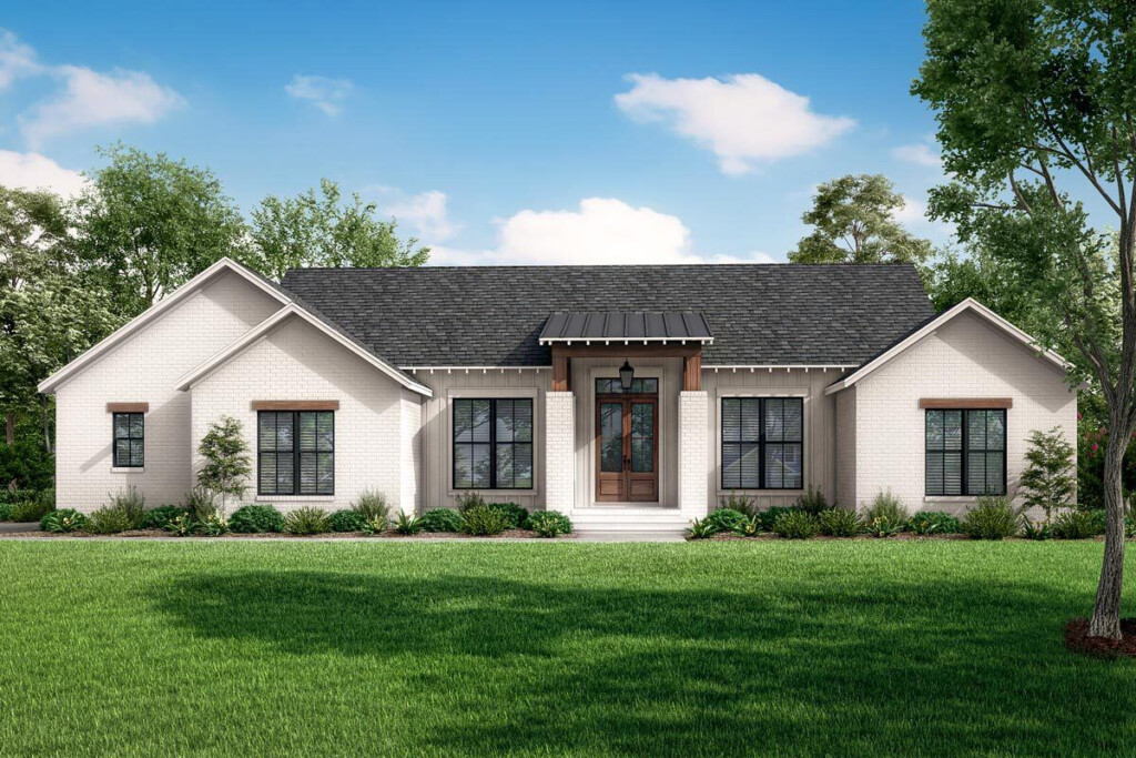 Plan 51861HZ One story Contemporary Texas Ranch Home Plan With 3 Beds  - House Plans Ranch Style One Story