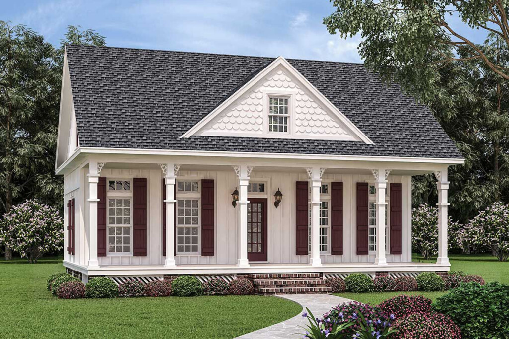 Plan 55212BR 1 Story Cottage House Plan With Open Living Space  - Cottage One Story House Plans