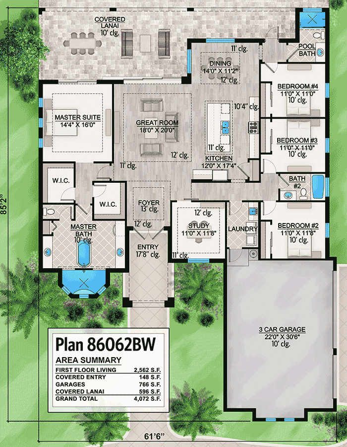 Plan 86062BW One Story House Plan With Open Floor Plan Planos De  - Floor Plan One Story House