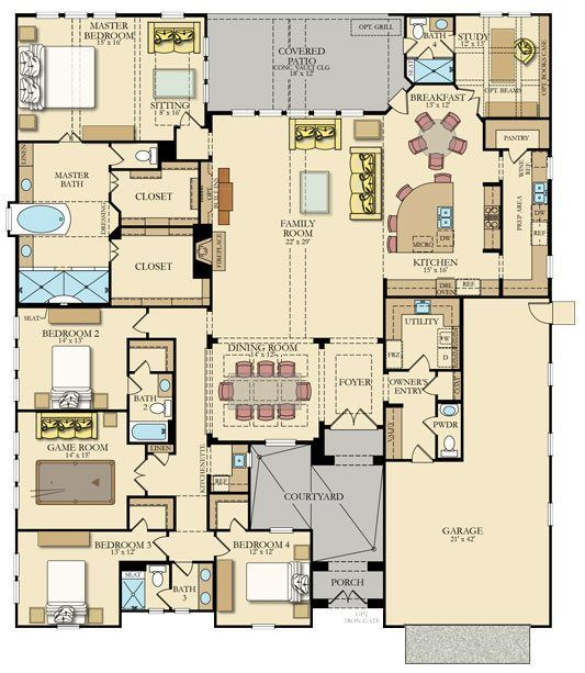 Popular 5 Bedroom 4 Bathroom Floor Plans Important Concept  - 5 Bedroom 4 Bath Single Story House Plans