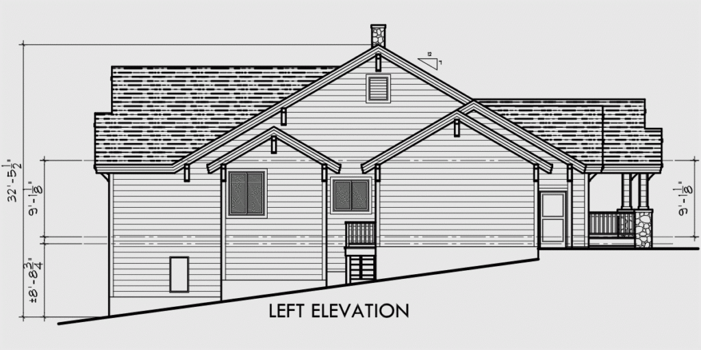 Ranch House Plan Featuring Gable Roofs - 3 Story Gable Roof House Plans