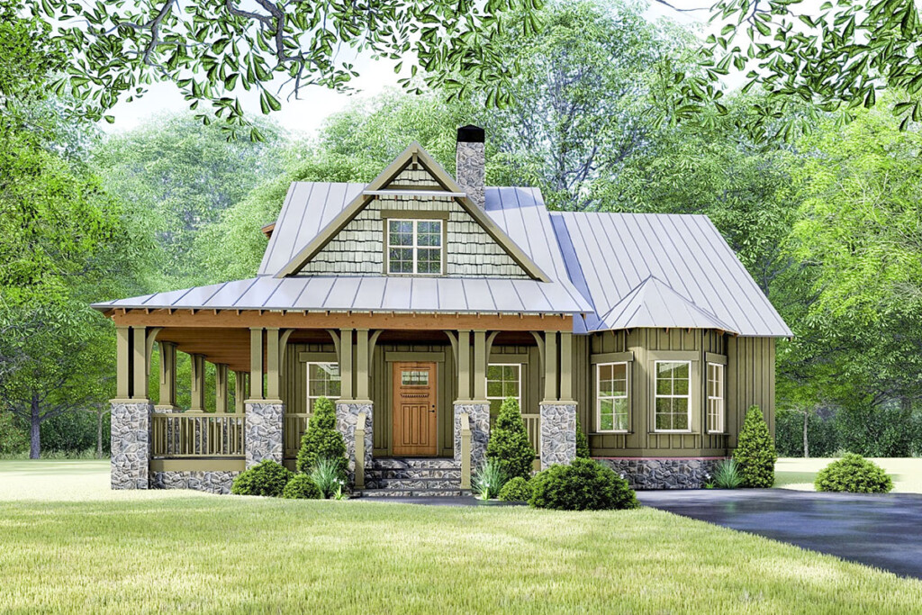 Rustic Cottage House Plan With Wraparound Porch 70630MK  - 1 1/2 Story House Plans With Photos Uk