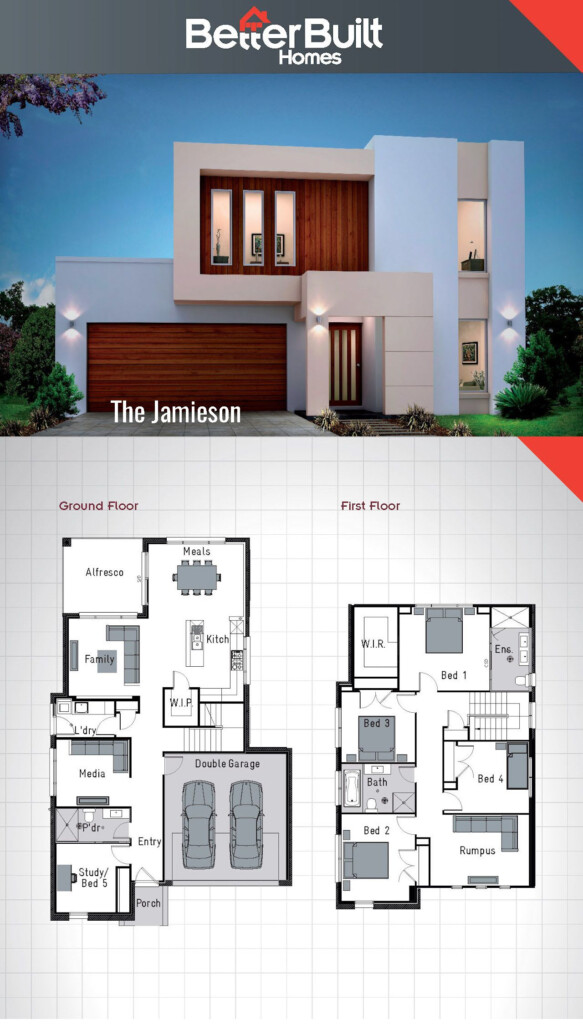 The Jamieson Double Storey House Design 250 Sq m 10 9m X 16 6m  - House Plan Double Story