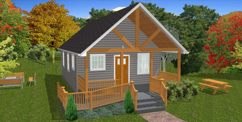 The Oasis 600 Sq Ft Wheelchair Friendly Home Plans - Tiny House Single Story Wheelchair Accessible House Plans