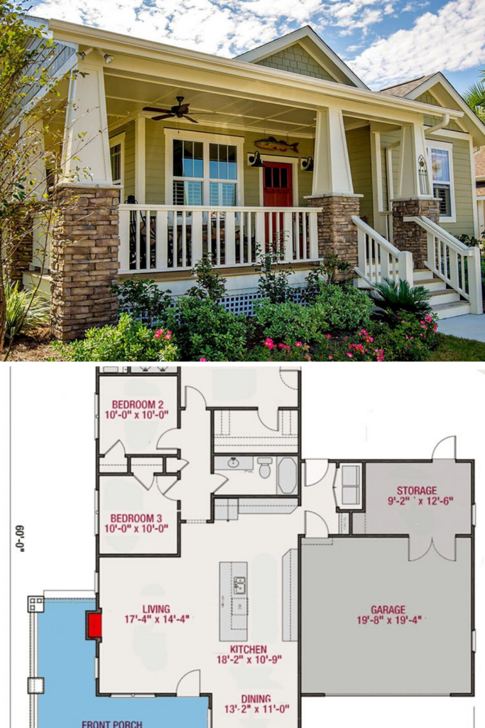 Two Story House Plans With Front Porch And Second Level Living Room On  - 2Family House Plans Single Story