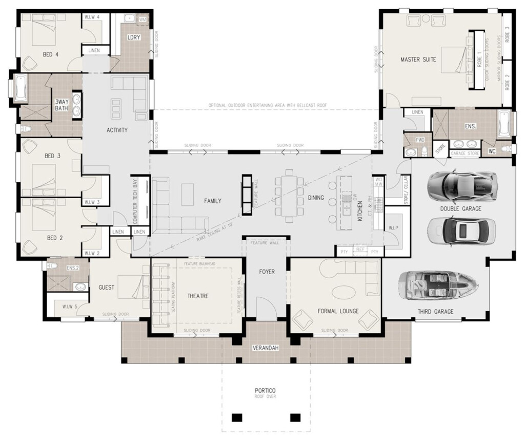 U Shaped House Plans Modern Houses - U Shaped Double Story House Plans