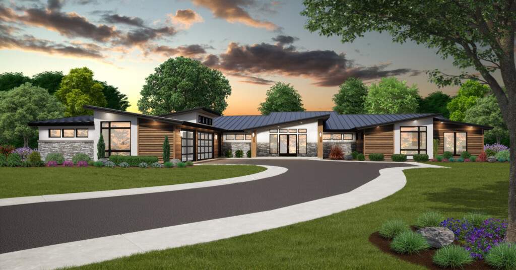 Vibe House Plan One Story Luxury Modern Home Design MM 2896 - One-Story House Plans