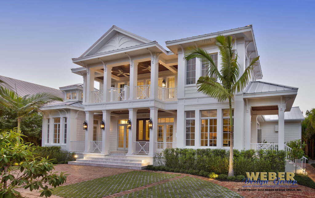 West Indies House Plan 2 Story Caribbean Beach Home Floor Plan - Two Story Coastal House Plans